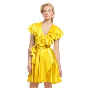 Radenroro yellow silk wrap dress XS